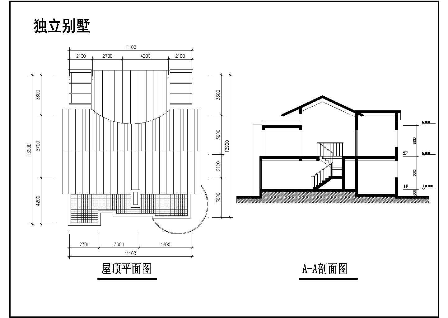 小型独立别墅建筑图纸