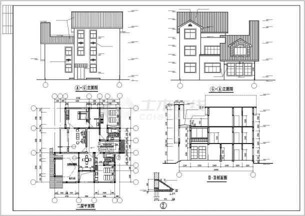 某别墅建筑结构图纸（共8张）-图二