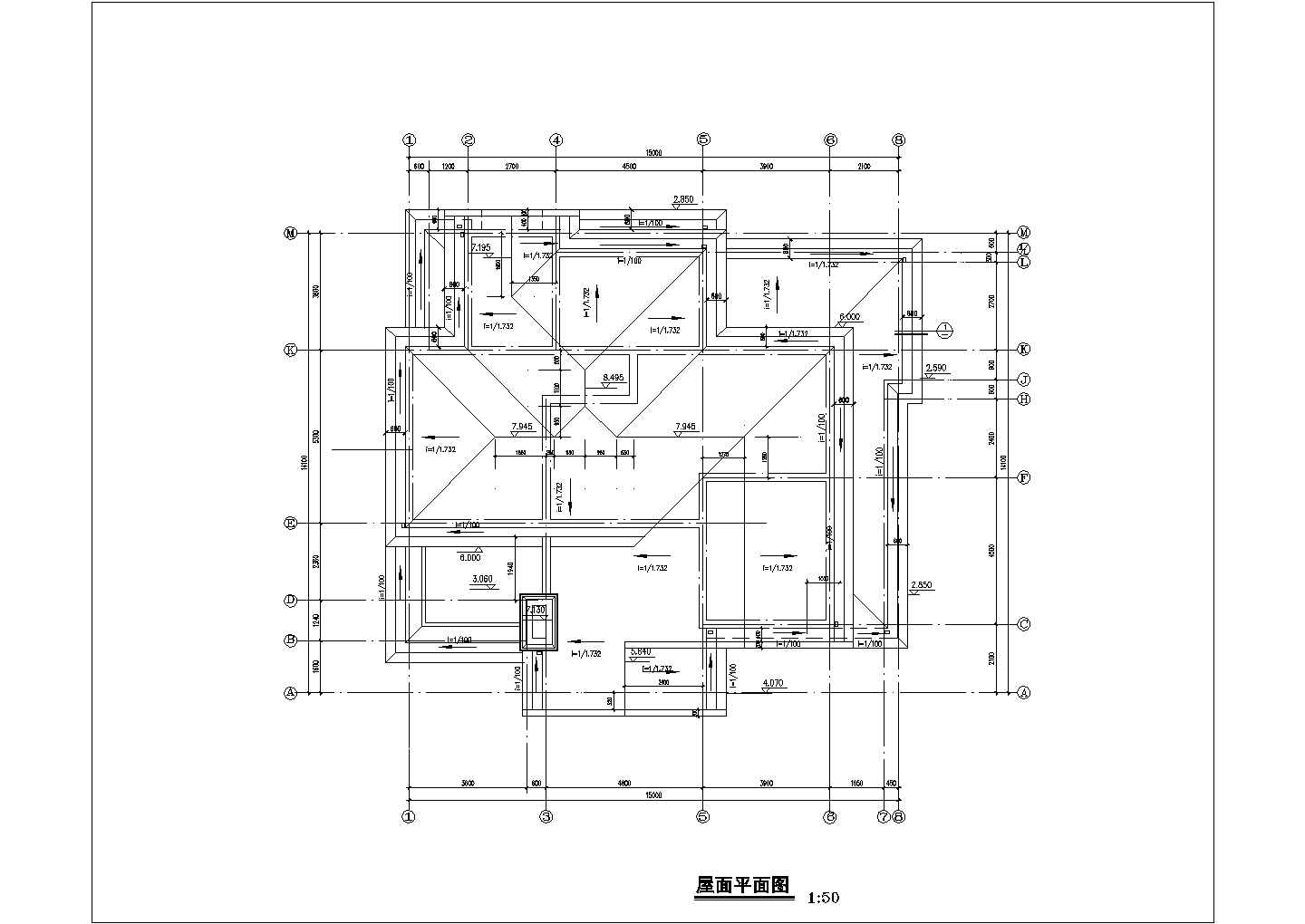 二层别墅建筑图纸（共8张）