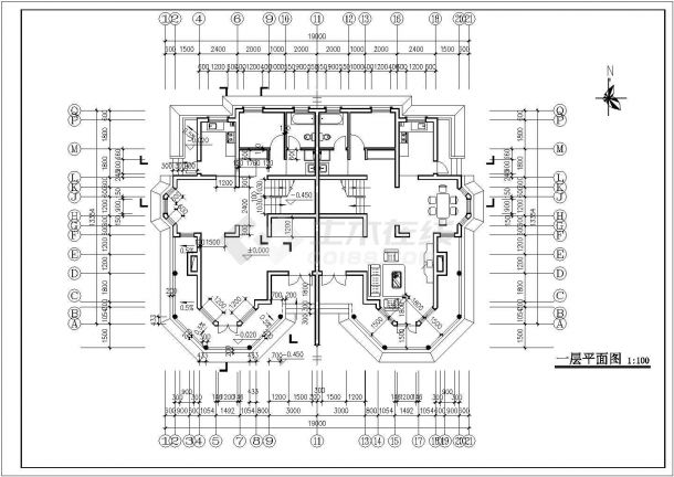 二层别墅全套建施图-图一