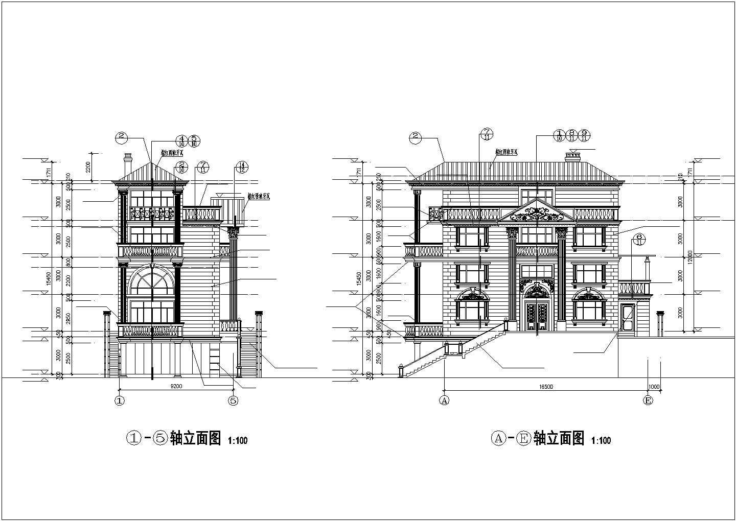 度假山庄别墅建筑图纸