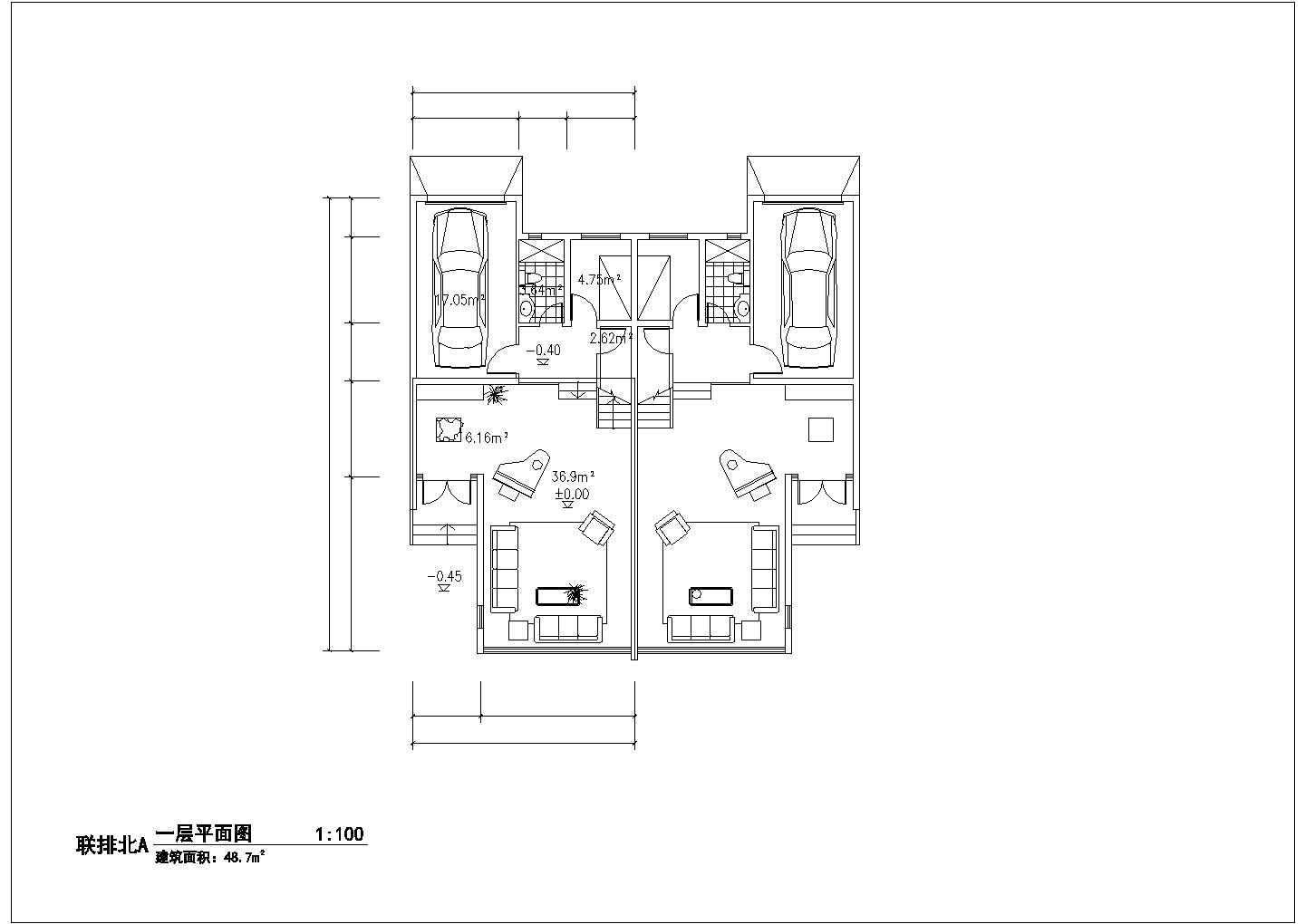 一套连排别墅建筑施工图