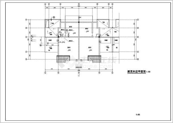 居住小区D型别墅建筑施工图（共11张）-图一