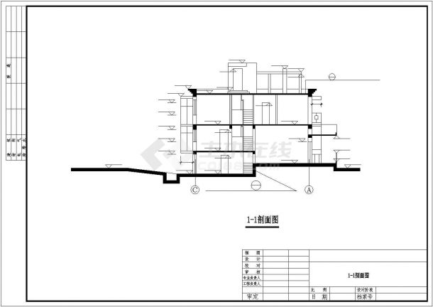 连排别墅建筑施工图（共14张）-图二