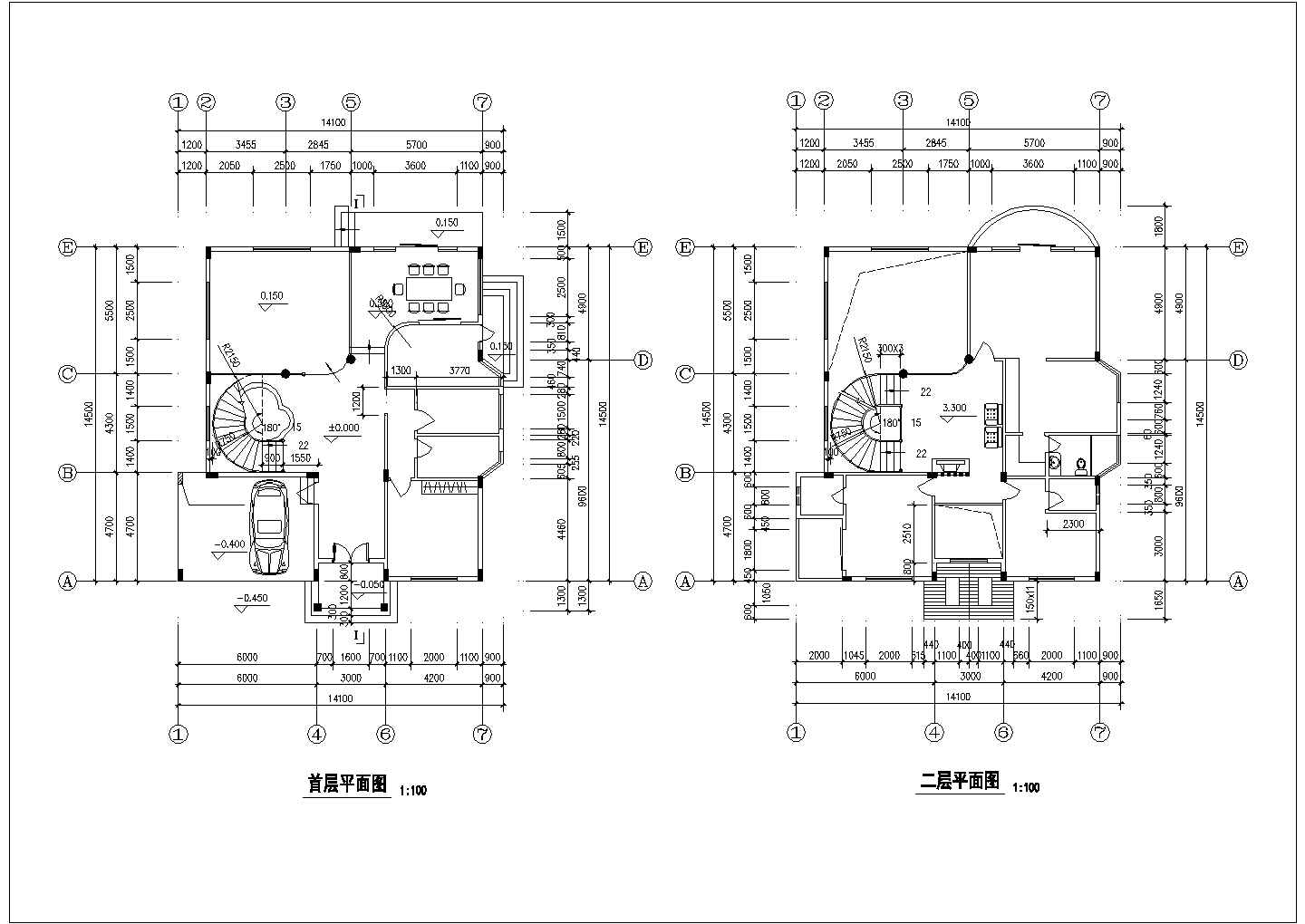 一套经典独立别墅建筑图