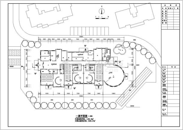 某地区三层6班幼儿园建筑设计平面方案-图一