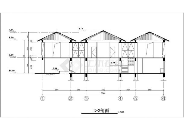 某渡假村总统套房全套建施图-图二