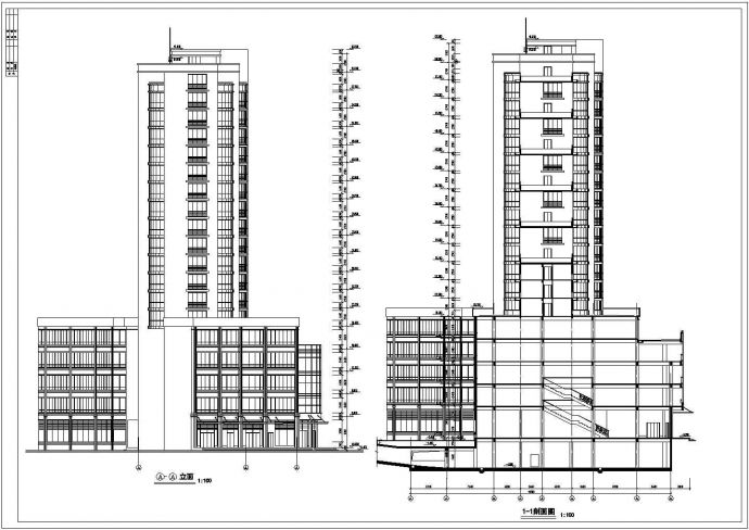 某地区五层商业办公楼建筑设计方案_图1