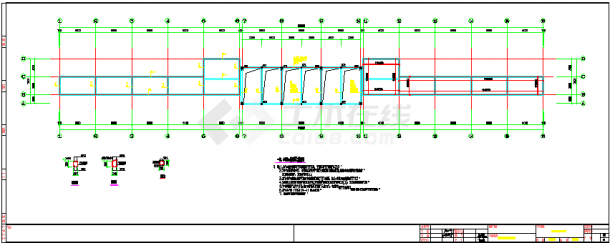 部分框架及部分砖混结构学校运动场看台结构施工图（含建筑图）-图二