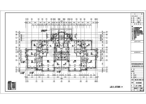 某住宅小区11层住宅楼建筑设计平面图-图二