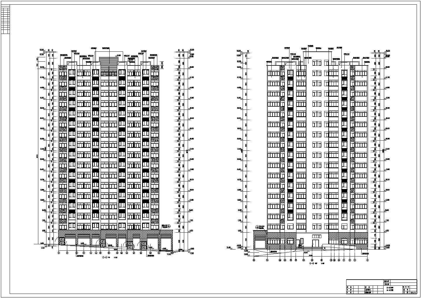 大理市十七层剪力墙结构公租房建筑设计施工图纸