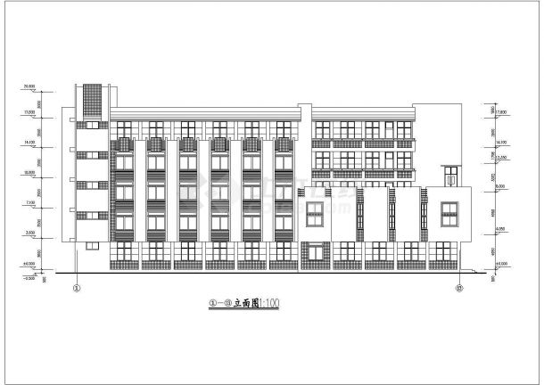 某地区五层行政办公楼建筑方案设计-图一