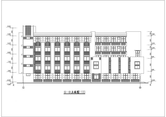 某地区五层行政办公楼建筑方案设计_图1