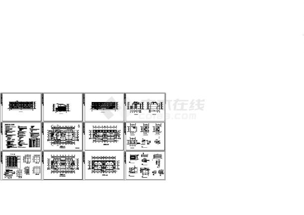 某761平方米二层砖混结构联体别墅施工CAD图纸-图一