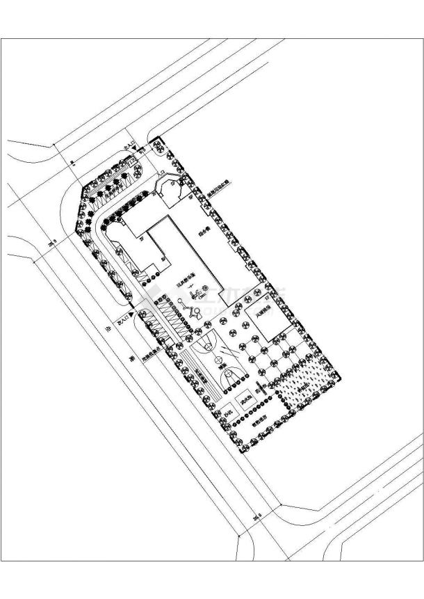 某地区幼儿园建筑设计总规划平面方案图-图一