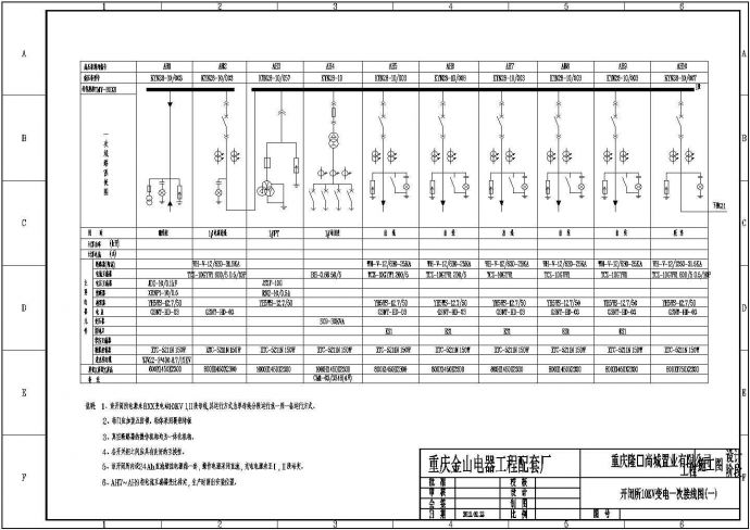 重庆某置业有限公司开闭所10KV变电施工图_图1