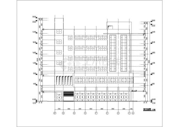 扬州商城某六层商业楼建筑方案设计图纸-图一