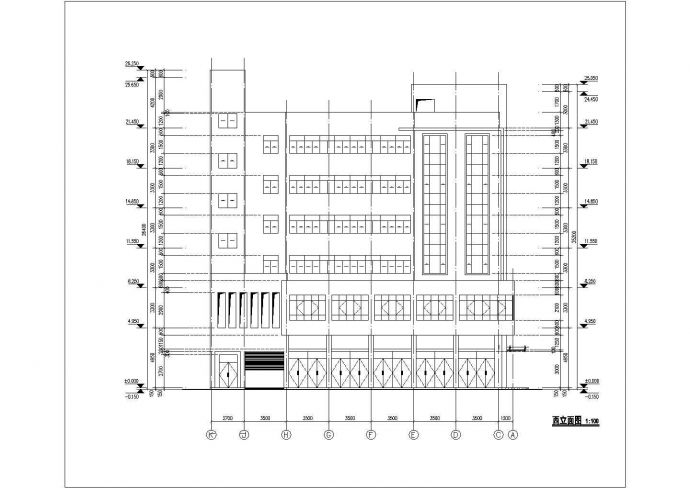 扬州商城某六层商业楼建筑方案设计图纸_图1