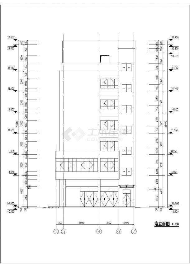 扬州商城某六层商业楼建筑方案设计图纸-图二