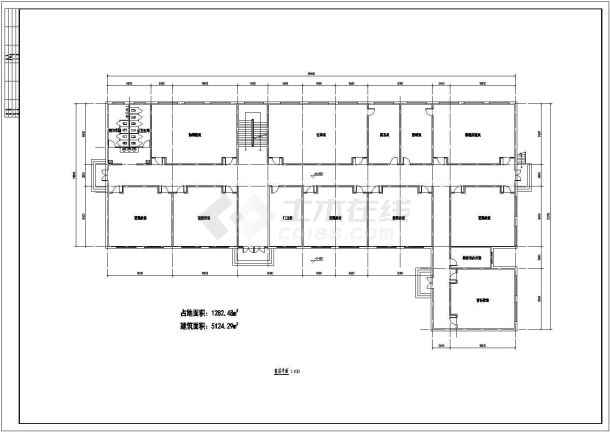 某地区中学教学楼建筑平面布置图纸-图一