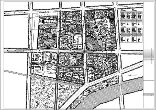 某城市四个地块小区总规划平面方案-图一