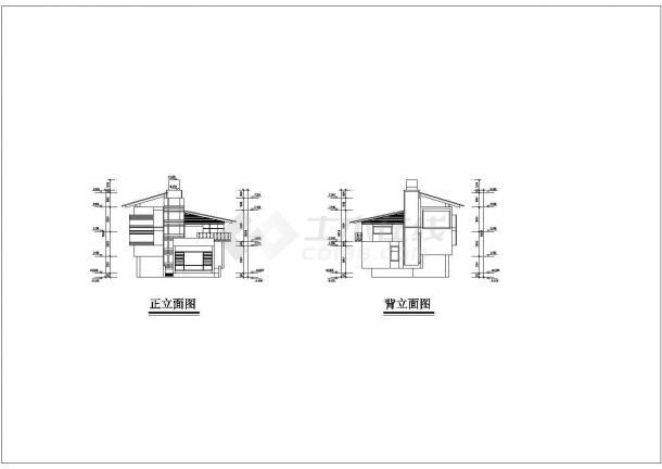 某地山地小别墅建筑设计方案图-图一