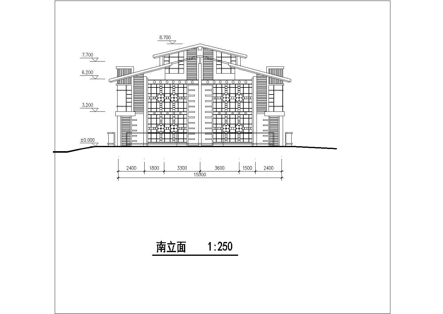 某地双拼现代风格的别墅建筑方案图