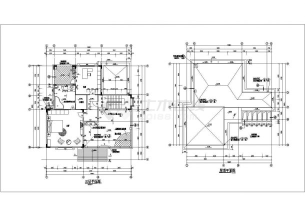 某地小型三层欧式别墅建筑设计方案图-图一