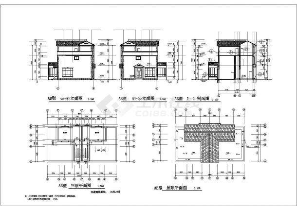 某地简单欧式别墅建筑施工图-图二