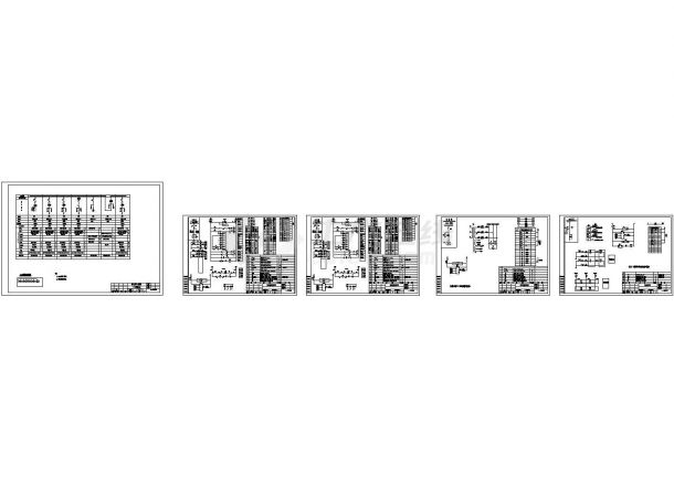 某商业大楼配电工程高压环网柜（7台HXGN-12）设计cad全套电气施工图（一次二次设计）-图一