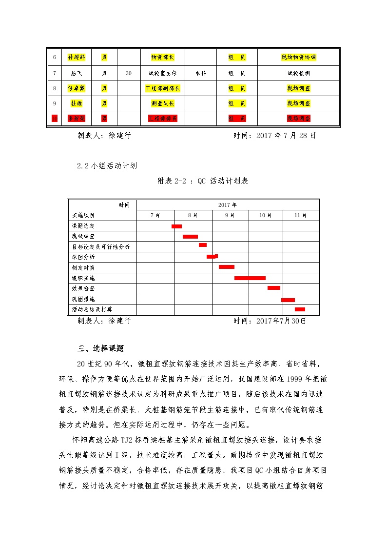 提高高速公路镦粗直螺纹钢筋接头验收合格率QC成果-图二