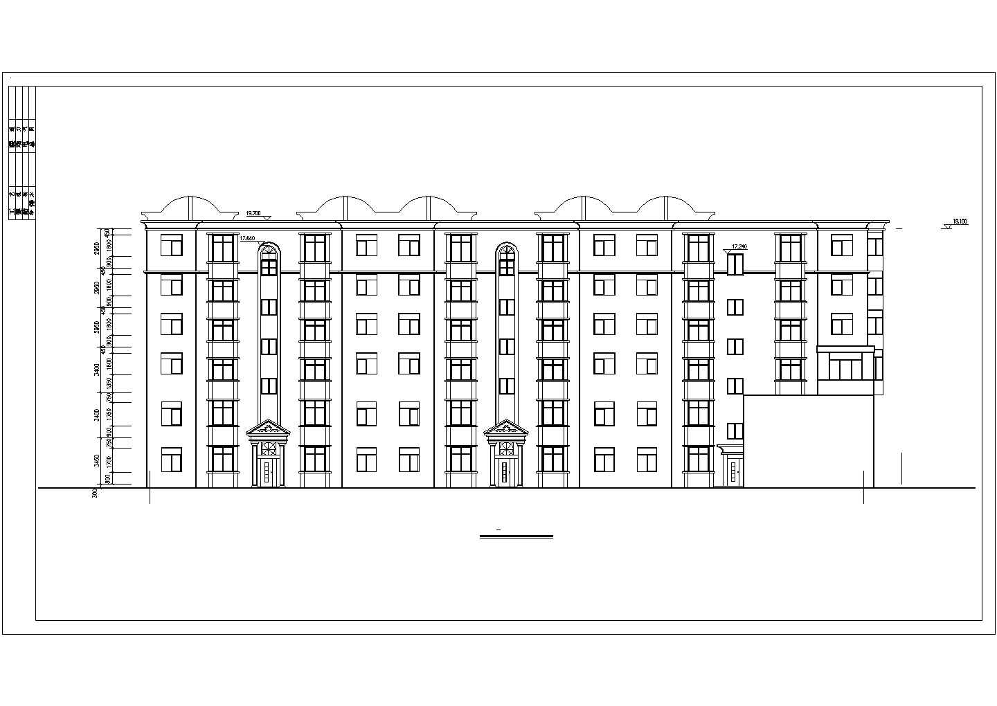 临街商用小型住宅楼建筑设计方案图