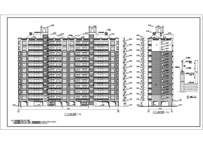 某小区11层带阁楼层住宅楼建筑设计施工图_图1