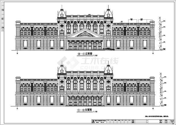 某地三层欧式餐饮楼建筑设计施工图-图二