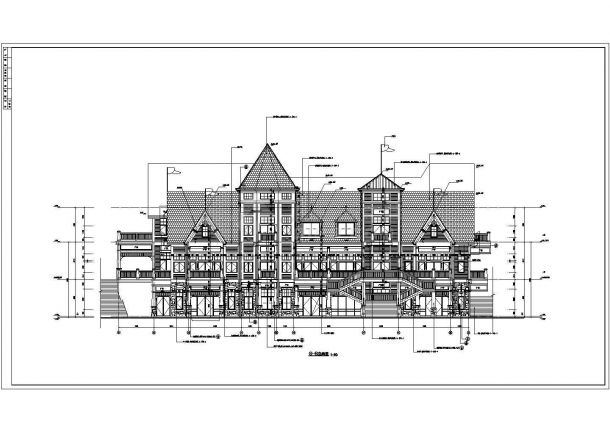 某地北美风格公建建筑方案设计图纸-图一