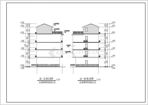四层砖混农民房施工图（含建筑和结构）-图一