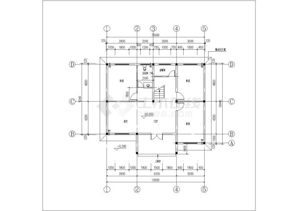 某小区三层住宅建筑设计户型平面图-图二