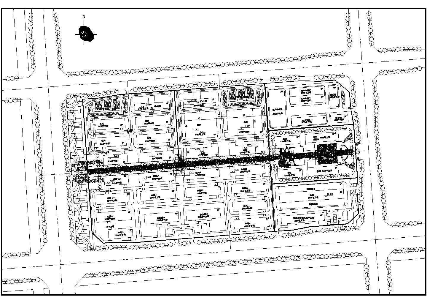 江苏省某地区厂房规划设计总平面图