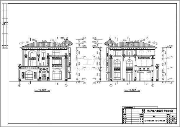 长沙三层独栋别墅整套建筑设计施工图-图一