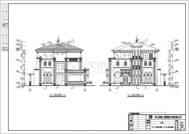 长沙三层独栋别墅整套建筑设计施工图-图二
