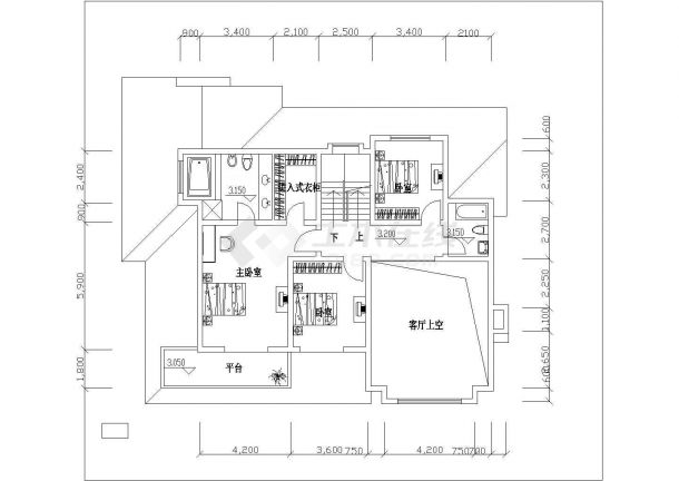 简单的二层别墅建筑设计方案图-图一