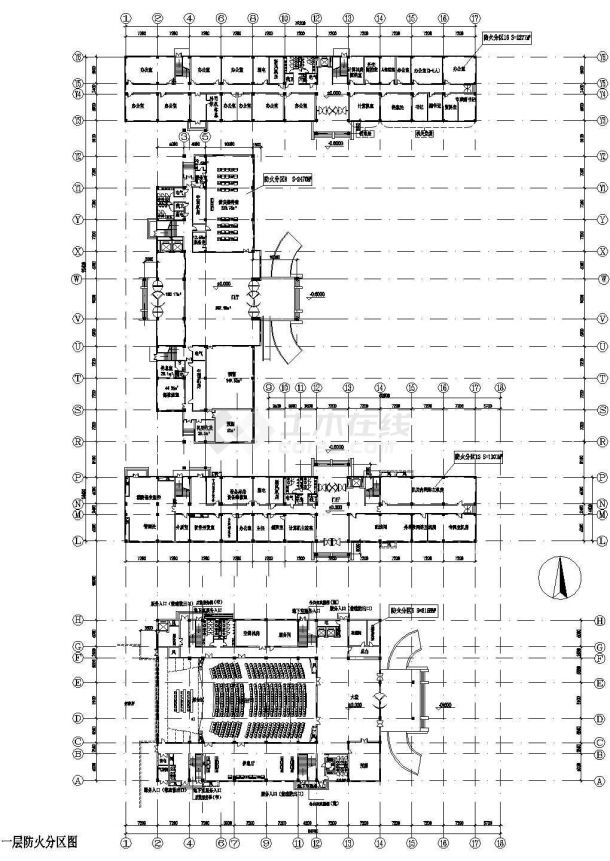 某五层欧式风格行政办公楼建筑施工设计cad图纸-图二