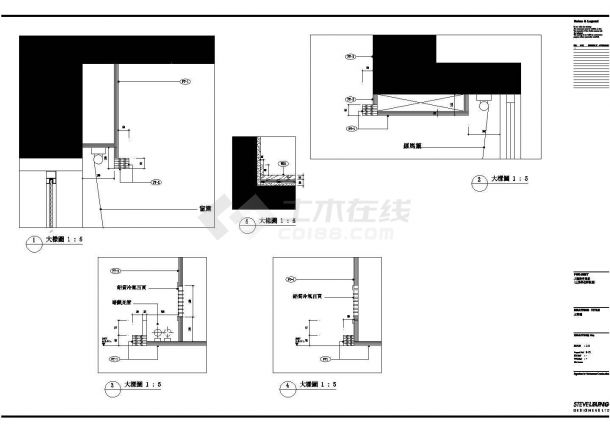 上海南丹东路三房住宅楼全套施工设计cad图纸-图一