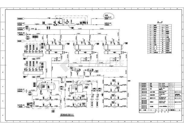 工业园区汽水换热站管道系统布置图（3张）-图二