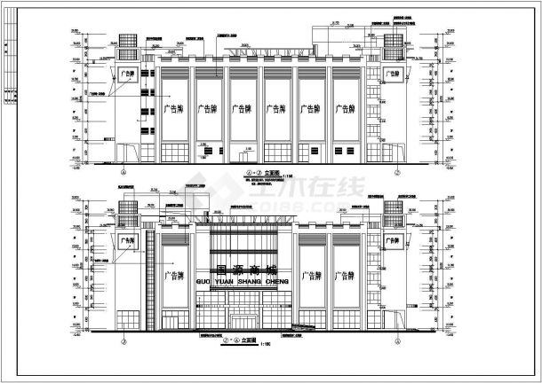 某地五层框架结构商场建筑设计施工图纸-图二