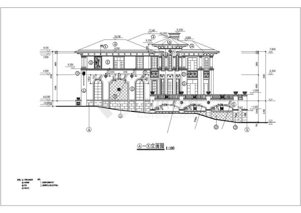 某地区二层欧式别墅建筑设计施工图-图一