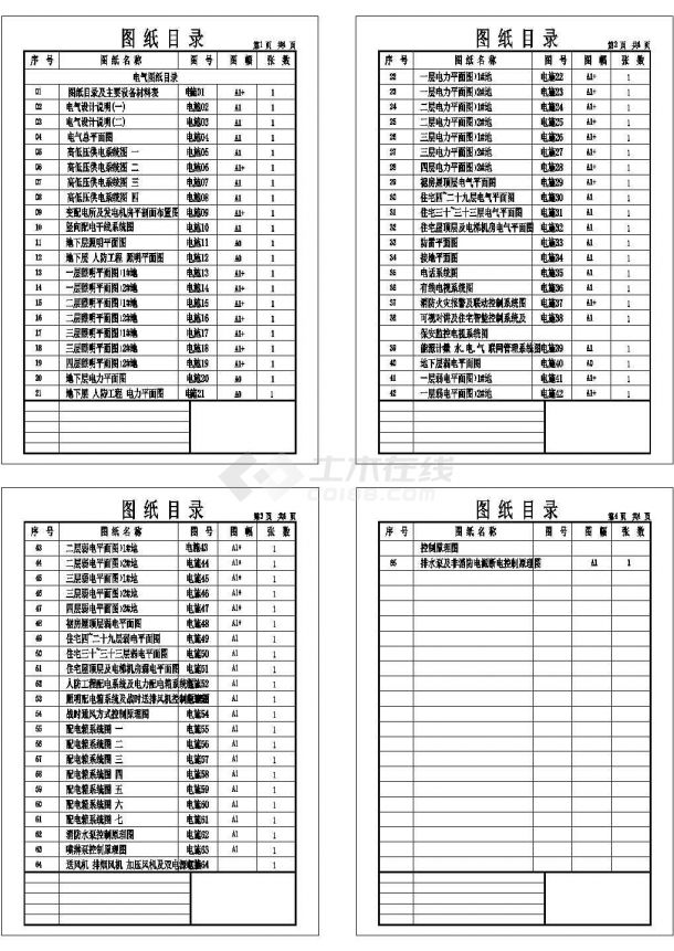 南方高层商住楼电气施工图（含设计说明、58个CAD）-图一