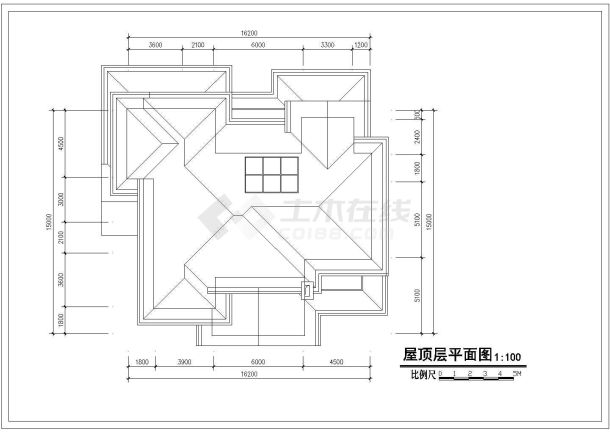 上海某地古典式风格两层住宅楼施工设计cad图纸-图一