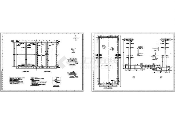 46万吨污水处理站水处理构筑物设计cad图纸-图一