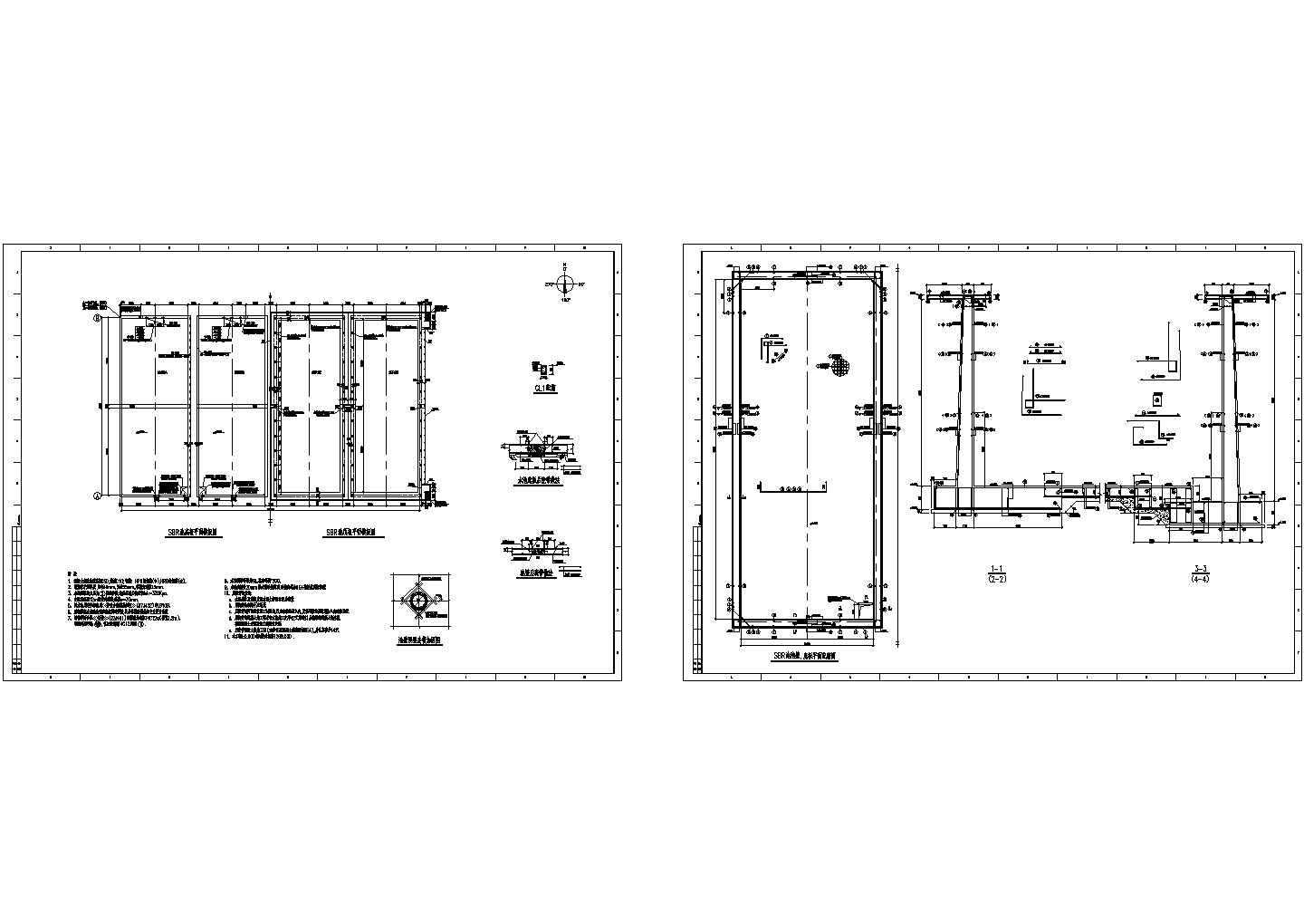 46万吨污水处理站水处理构筑物设计cad图纸